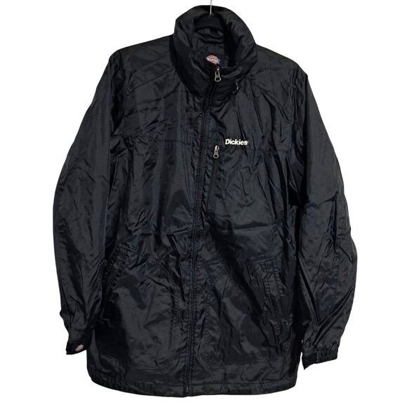 Dickies Other - Dickies Mens L Black Ripstop Nylon Packable Hooded Windbreaker Jacket Lightweigh